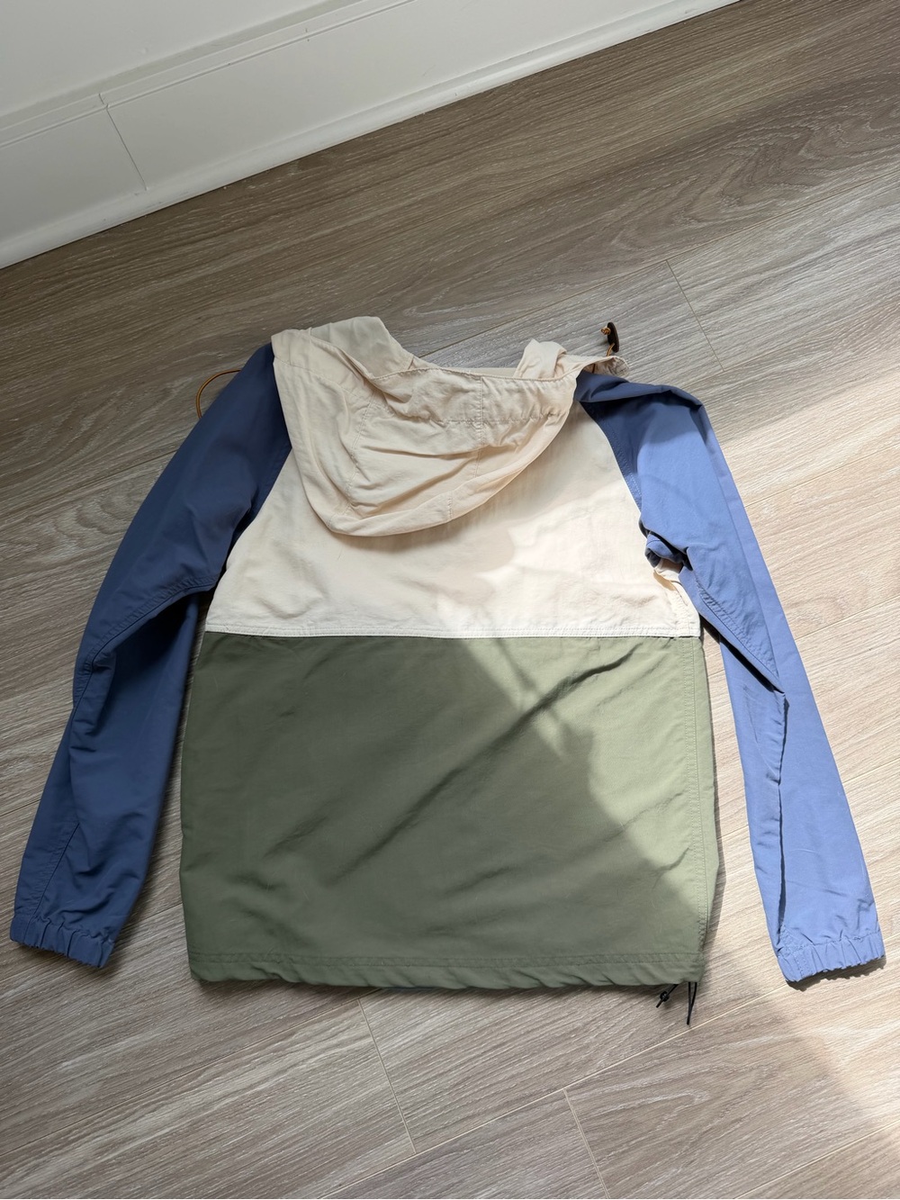 LL Bean Women's Mountain Classic Anorak Multi-Color Natural/ Blue Mineral Sz XS - Picture 7 of 9